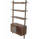 Etagère Rise Zuiver Rangement Mural 3 Niveaux 1 Niche Bois et Verre Bibliothèque à Poser 35x90x180cm