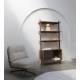Etagère Rise Zuiver Rangement Mural 3 Niveaux 1 Niche Bois et Verre Bibliothèque à Poser 35x90x180cm