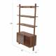 Etagère Rise Zuiver Rangement Mural 3 Niveaux 1 Niche Bois et Verre Bibliothèque à Poser 35x90x180cm