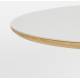 Table Almira Woody Table de Salle à Manger Ovale en Bois et Effet Marbre Finition Chêne Clair Design Seventies 77x90x180cm