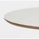 Table Almira Woody Table de Salle à Manger Ovale en Bois et Effet Marbre Guéridon Finition Noyer Design Seventies 77x90x180cm