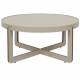 Table Basse Centre Woody Table de Salon Ronde en Acier et Bois Beige Guéridon 36x68x68cm