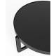 Table Basse Centre Woody Table de Salon Ronde en Acier et Bois Noir Guéridon 36x68x68cm