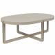 Table Basse Centre Woody Table de Salon Ovale en Acier et Bois Beige Guéridon 36x68x102cm