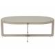 Table Basse Centre Woody Table de Salon Ovale en Acier et Bois Beige Guéridon 36x68x102cm