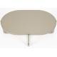 Table Basse Centre Woody Table de Salon Ovale en Acier et Bois Beige Guéridon 36x68x102cm