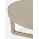 Table Basse Centre Woody Table de Salon Ovale en Acier et Bois Beige Guéridon 36x68x102cm