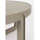 Table Basse Centre Woody Table de Salon Ovale en Acier et Bois Beige Guéridon 36x68x102cm