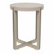 Guéridon Centre Woody Table d'Appoint de Salon Ronde en Acier et Bois Beige 42,5x42,5x52cm
