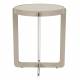 Guéridon Centre Woody Table d'Appoint de Salon Ronde en Acier et Bois Beige 42,5x42,5x52cm