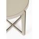 Guéridon Centre Woody Table d'Appoint de Salon Ronde en Acier et Bois Beige 42,5x42,5x52cm