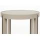 Guéridon Centre Woody Table d'Appoint de Salon Ronde en Acier et Bois Beige 42,5x42,5x52cm
