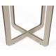 Guéridon Centre Woody Table d'Appoint de Salon Ronde en Acier et Bois Beige 42,5x42,5x52cm