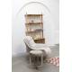 Guéridon Centre Woody Table d'Appoint de Salon Ronde en Acier et Bois Beige 42,5x42,5x52cm