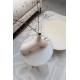 Guéridon Centre Woody Table d'Appoint de Salon Ronde en Acier et Bois Beige 42,5x42,5x52cm