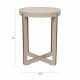 Guéridon Centre Woody Table d'Appoint de Salon Ronde en Acier et Bois Beige 42,5x42,5x52cm