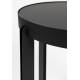Guéridon Centre Woody Table d'Appoint de Salon Ronde en Acier et Bois Noir 42,5x42,5x52cm