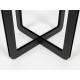 Guéridon Centre Woody Table d'Appoint de Salon Ronde en Acier et Bois Noir 42,5x42,5x52cm