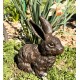 Statuette Lapin ou Animal Poser en Fonte Patinée Marron Décoration de Jardin 11x21x22cm