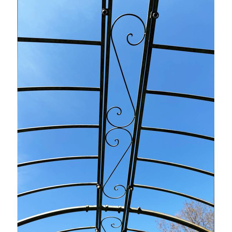 Paire d'appliques en fer forgé vert a feuilles d'acanthes doré