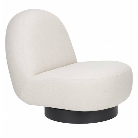 Fauteuil Eden Zuiver Siège de Salon Pivotant en Acier et Tissu Latte Assise Design 78x85x96cm