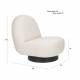 Fauteuil Eden Zuiver Siège de Salon Pivotant en Acier et Tissu Latte Assise Design 78x85x96cm