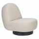 Fauteuil Eden Cappucino Zuiver Siège de Salon Pivotant en Acier et Tissu Blanc Cassé Assise Design 78x85x96cm