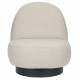 Fauteuil Eden Cappucino Zuiver Siège de Salon Pivotant en Acier et Tissu Blanc Cassé Assise Design 78x85x96cm