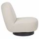 Fauteuil Eden Cappucino Zuiver Siège de Salon Pivotant en Acier et Tissu Blanc Cassé Assise Design 78x85x96cm