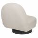 Fauteuil Eden Cappucino Zuiver Siège de Salon Pivotant en Acier et Tissu Blanc Cassé Assise Design 78x85x96cm