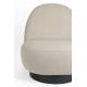 Fauteuil Eden Cappucino Zuiver Siège de Salon Pivotant en Acier et Tissu Blanc Cassé Assise Design 78x85x96cm