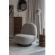Fauteuil Eden Cappucino Zuiver Siège de Salon Pivotant en Acier et Tissu Blanc Cassé Assise Design 78x85x96cm