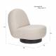 Fauteuil Eden Cappucino Zuiver Siège de Salon Pivotant en Acier et Tissu Blanc Cassé Assise Design 78x85x96cm