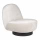 Fauteuil Eden Sable Zuiver Siège de Salon Pivotant en Acier et Tissu Creme Assise Design 78x85x96cm