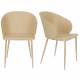 Lot de 2 Chaises Design Woody Fauteuils de Table GIGI Beige 53,5x57x81cm