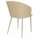 Lot de 2 Chaises Design Woody Fauteuils de Table GIGI Beige 53,5x57x81cm