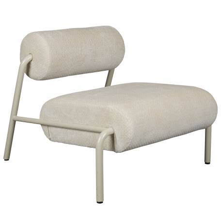 Fauteuil Lekima Blanc Cassé Zuiver Siège Assise de Salon en Tissu 70x87x93cm