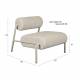 Fauteuil Lekima Blanc Cassé Zuiver Siège Assise de Salon en Tissu 70x87x93cm