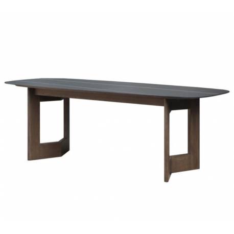Table Repas Manre Noire Athezza Table de Repas en Chêne et Pierre Frittée 75x108x220cm