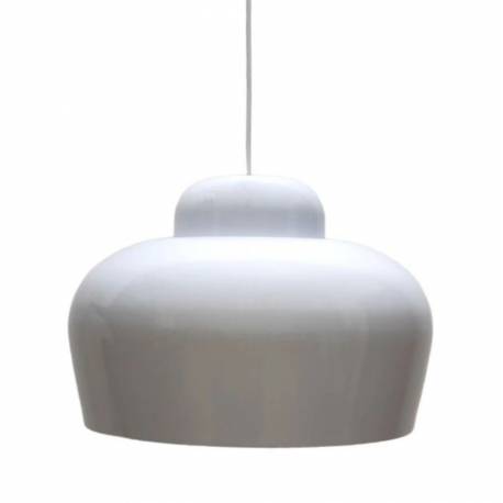 Suspension L Sum Athezza Luminaire Cloche Ronde Blanc Lustre Design Eclairage Tamisé 25x60x60cm