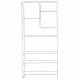 Etagère Dallas Athezza Bibliothèque En Acier Blanc Meuble de Rangement 7 Plateaux 30x82x180cm