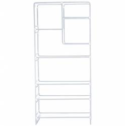 Etagère Dallas Athezza Bibliothèque En Acier Blanc Meuble de Rangement 7 Plateaux 30x82x180cm