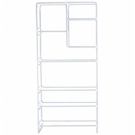 Etagère Dallas Athezza Bibliothèque En Acier Blanc Meuble de Rangement 7 Plateaux 30x82x180cm