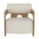 Fauteuil Oolong Zuiver Siège en Frêne et Tissu Bouclé Beige Assise 1 Place Avec Accoudoirs 72,5x76x90cm