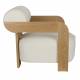 Fauteuil Oolong Zuiver Siège en Frêne et Tissu Bouclé Beige Assise 1 Place Avec Accoudoirs 72,5x76x90cm