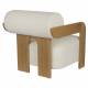 Fauteuil Oolong Zuiver Siège en Frêne et Tissu Bouclé Beige Assise 1 Place Avec Accoudoirs 72,5x76x90cm
