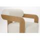 Fauteuil Oolong Zuiver Siège en Frêne et Tissu Bouclé Beige Assise 1 Place Avec Accoudoirs 72,5x76x90cm