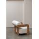 Fauteuil Oolong Zuiver Siège en Frêne et Tissu Bouclé Beige Assise 1 Place Avec Accoudoirs 72,5x76x90cm