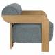 Fauteuil Oolong Zuiver Siège en Frêne et Tissu Bouclé Bleu Océan Assise 1 Place Avec Accoudoirs 72,5x76x90cm