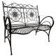 Banc Edgar Banquette de Jardin 2 Places Mobilier Extérieur en Acier Marron 57x97x109cm